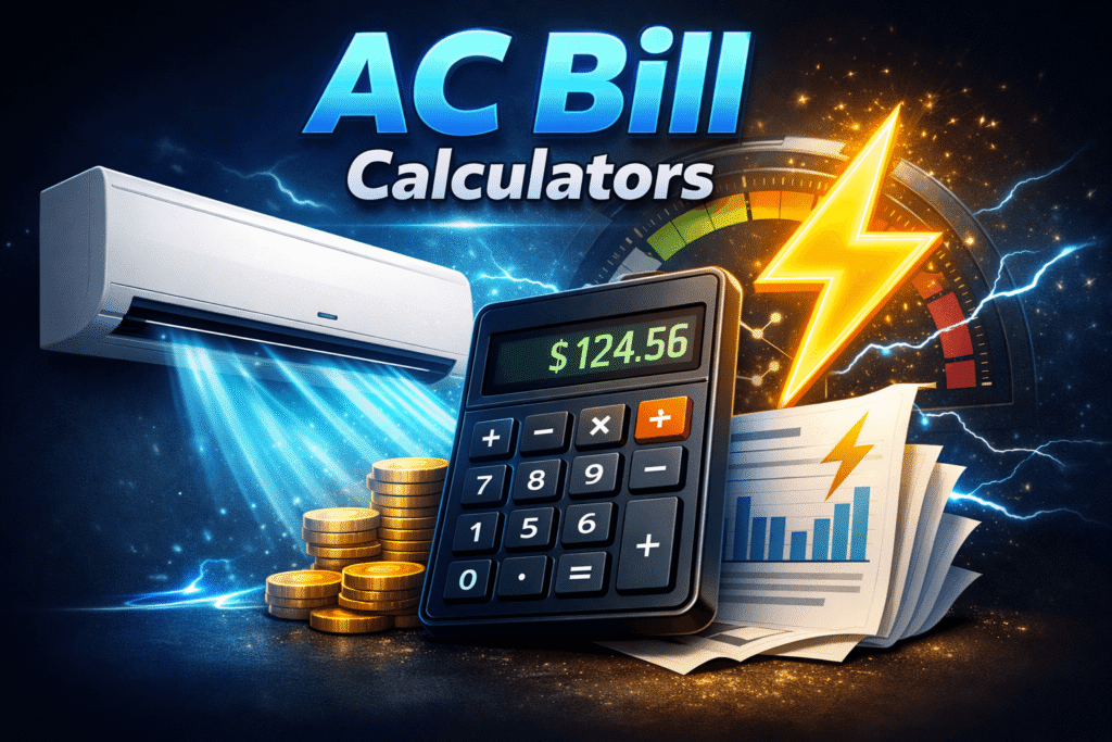 AC bill calculators tool to estimate air conditioner electricity cost and power consumption