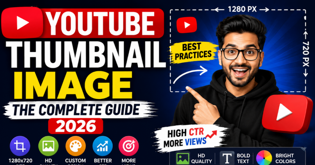 Professional YouTube Thumbnail Image example showing the recommended 1280 × 720 pixel size and clean design.
