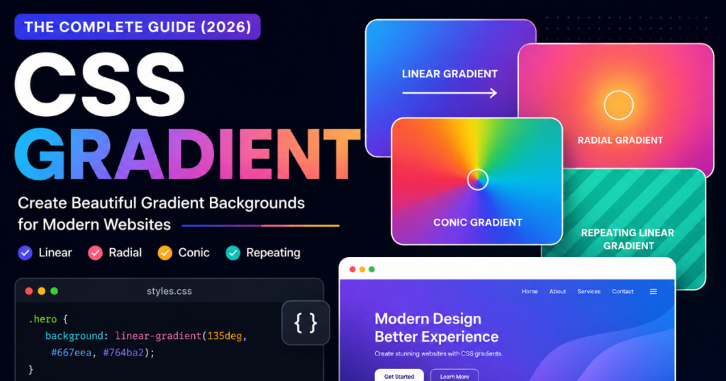 Modern CSS Gradient examples for responsive website backgrounds